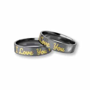 Tantal Trauringe Gold I Love You – ST-TA13